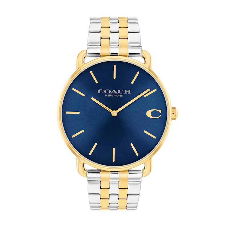 Main Image 1 of Men's Coach Elliott Two-Tone Analog Watch with Blue Dial (Model: 14602748)