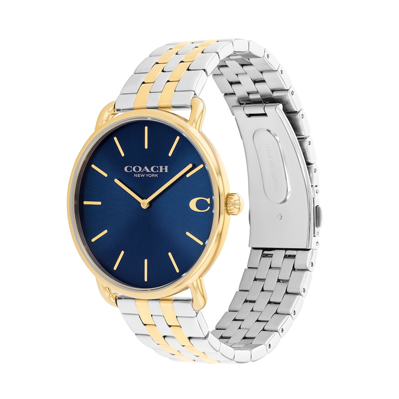 Main Image 2 of Men's Coach Elliott Two-Tone Analog Watch with Blue Dial (Model: 14602748)