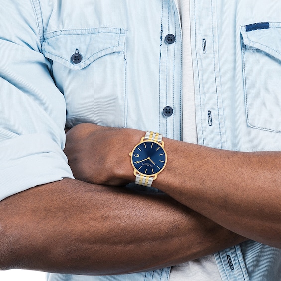 Men's Coach Elliott Two-Tone Analog Watch with Blue Dial (Model: 14602748)