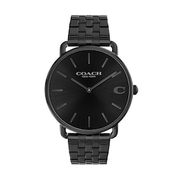 Men's Coach Elliott Black Ion-Plated Analog Watch with Black Dial (Model: 14602749)