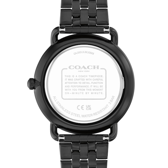 Men's Coach Elliott Black Ion-Plated Analog Watch with Black Dial (Model: 14602749)