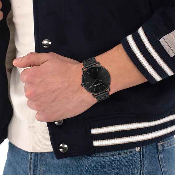 Men's Coach Elliott Black Ion-Plated Analog Watch with Black Dial (Model: 14602749)