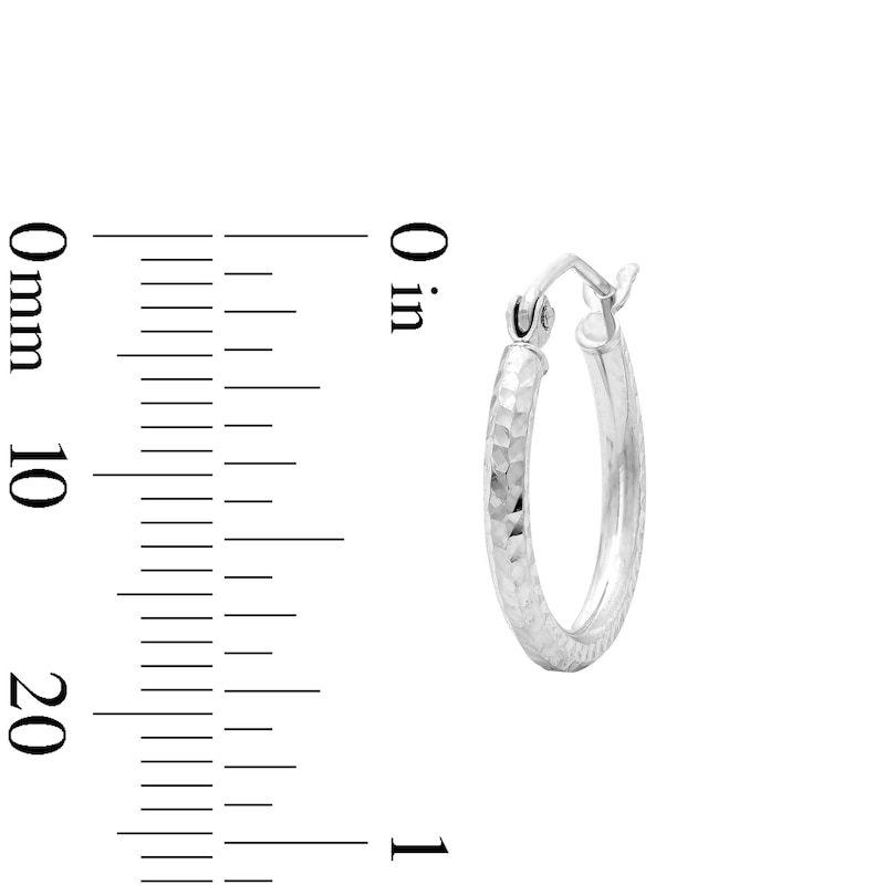 Main Image 3 of 18.0mm Diamond-Cut Hoop Earrings in Sterling Silver