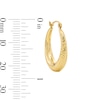 Thumbnail Image 3 of Diamond-Cut Tapered Hoop Earrings in 10K Gold