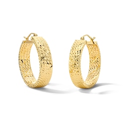 25.0mm Diamond-Cut Hoop Earrings in 10K Gold
