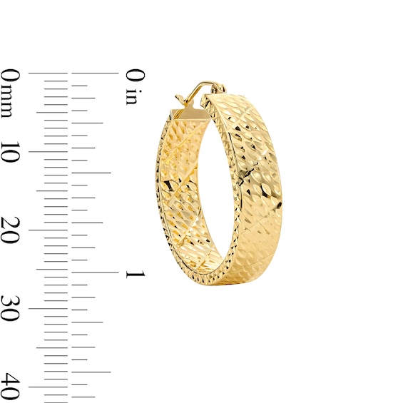25.0mm Diamond-Cut Hoop Earrings in 10K Gold