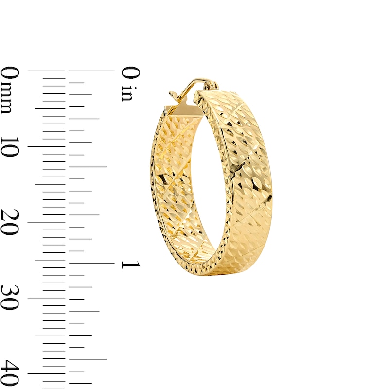 Main Image 3 of 25.0mm Diamond-Cut Hoop Earrings in 10K Gold
