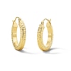 Thumbnail Image 1 of 20.0mm Diamond-Cut Square Tube Hoop Earrings in 10K Gold