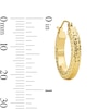 Thumbnail Image 3 of 20.0mm Diamond-Cut Square Tube Hoop Earrings in 10K Gold