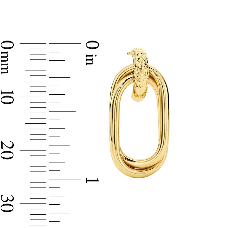 Main Image 3 of Double Oval Drop Earrings in 10K Gold