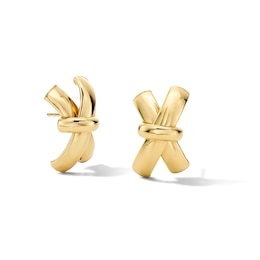 X-Shaped Knot Stud Earrings in 10K Gold