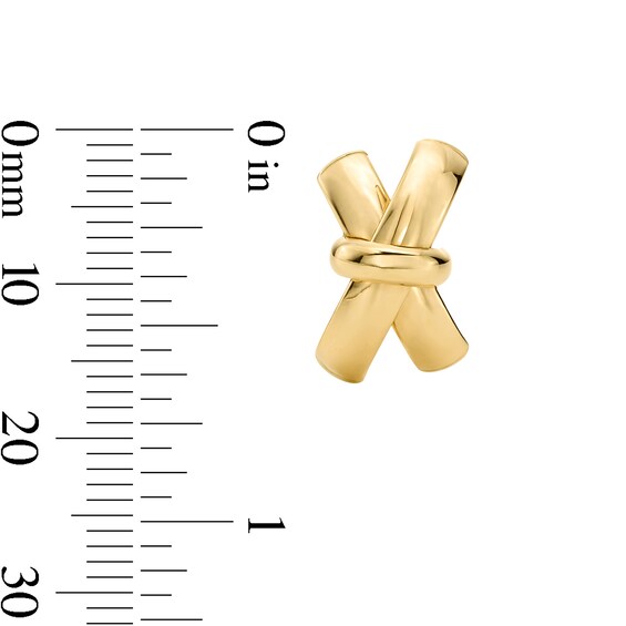 X-Shaped Knot Stud Earrings in 10K Gold