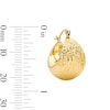 Thumbnail Image 3 of Diamond-Cut Tapered Dome Hoop Earrings in 10K Gold
