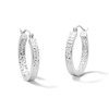 Thumbnail Image 1 of 21.0mm Diamond-Cut Square Tube Hoop Earrings in Sterling Silver