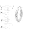 Thumbnail Image 3 of 21.0mm Diamond-Cut Square Tube Hoop Earrings in Sterling Silver