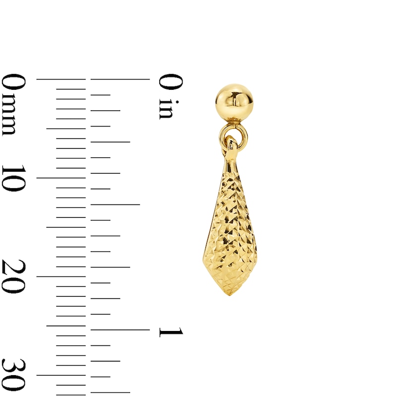 Main Image 3 of Diamond-Cut Drop Earrings in 10K Gold