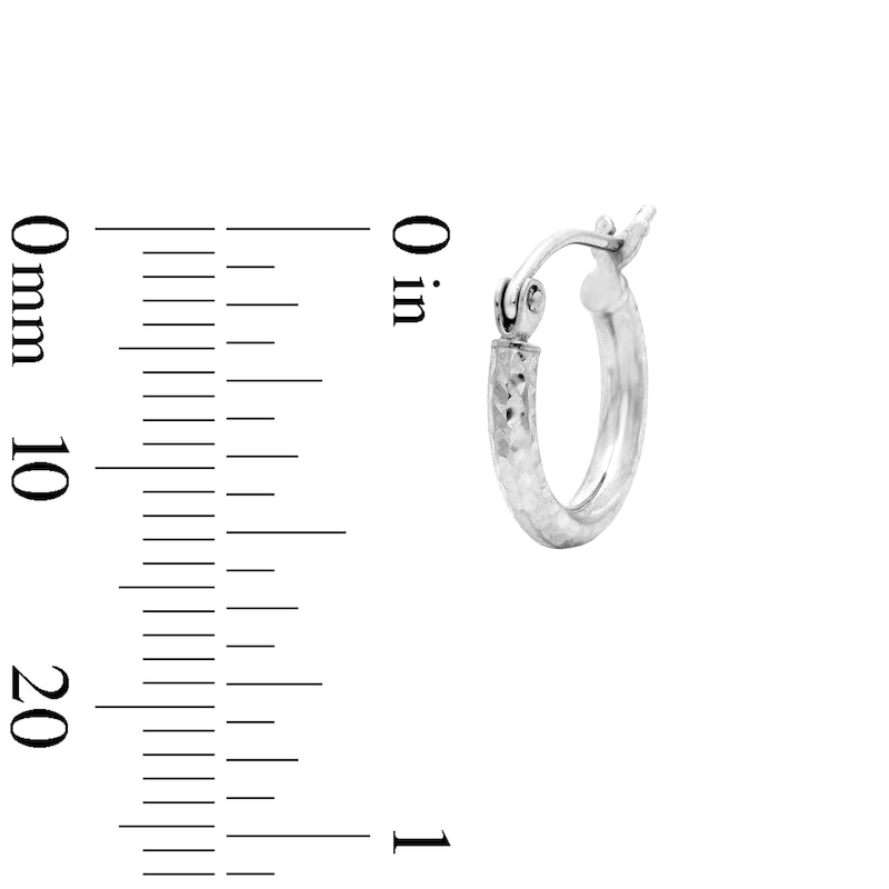 Main Image 3 of 14.0mm Diamond-Cut Hoop Earrings in Sterling Silver