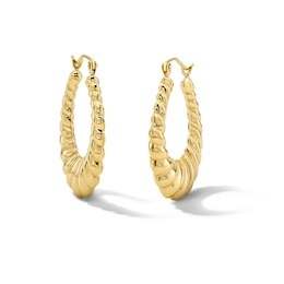 Tapered Twist Hoop Earrings in 10K Gold