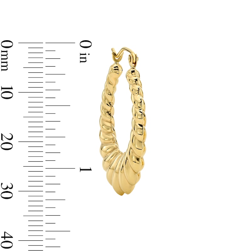 Main Image 3 of Tapered Twist Hoop Earrings in 10K Gold