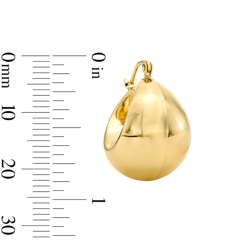 Main Image 3 of Tapered Dome Hoop Earrings in 10K Gold