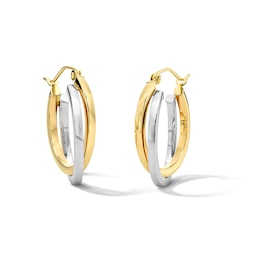 Criss-Cross Hoop Earrings in 10K Gold
