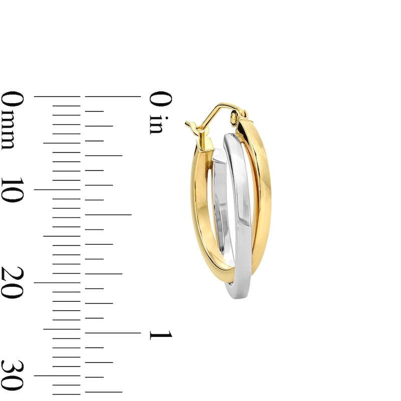 Main Image 3 of Criss-Cross Hoop Earrings in 10K Gold