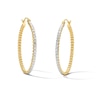 Thumbnail Image 1 of 30.0mm Diamond-Cut Beaded Hoop Earrings in 10K Gold