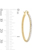 Thumbnail Image 3 of 30.0mm Diamond-Cut Beaded Hoop Earrings in 10K Gold