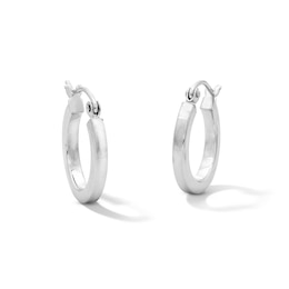 16.0mm Square Tube Hoop Earrings in Sterling Silver