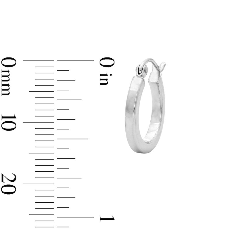 Main Image 3 of 16.0mm Square Tube Hoop Earrings in Sterling Silver