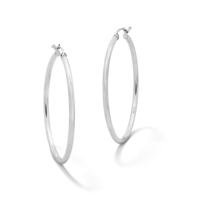Main Image 1 of 41.0mm Tube Hoop Earrings in Sterling Silver