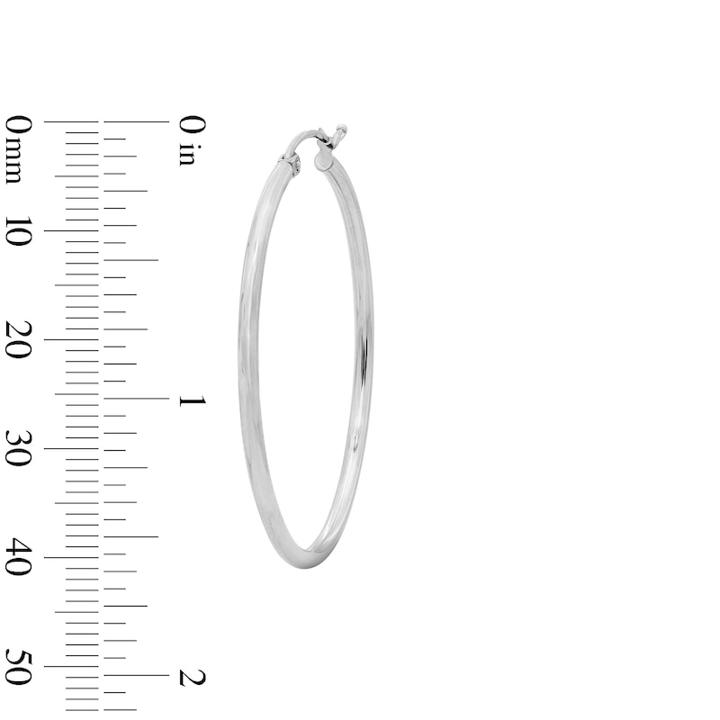 Main Image 3 of 41.0mm Tube Hoop Earrings in Sterling Silver