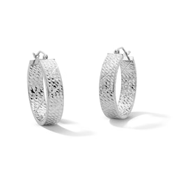 26.0mm Diamond-Cut Hoop Earrings in Sterling Silver