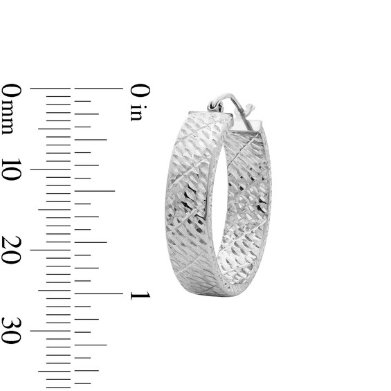 26.0mm Diamond-Cut Hoop Earrings in Sterling Silver