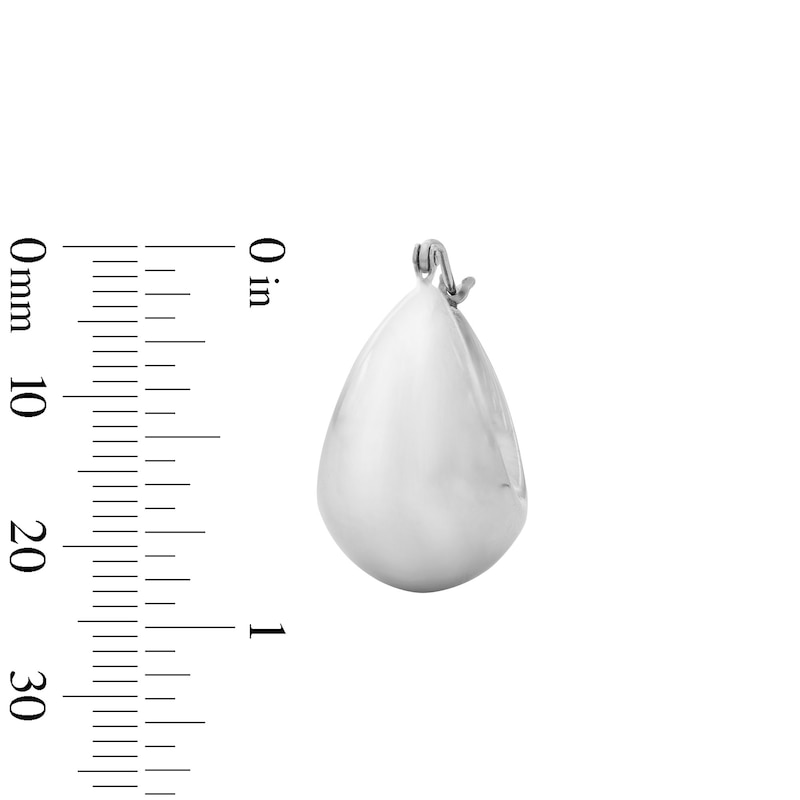 Main Image 3 of Tapered Dome Hoop Earrings in Sterling Silver