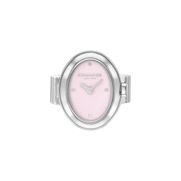 Ladies' Coach Sammy Analog Ring Watch with Pink Oval Dial (Model: 14504624)