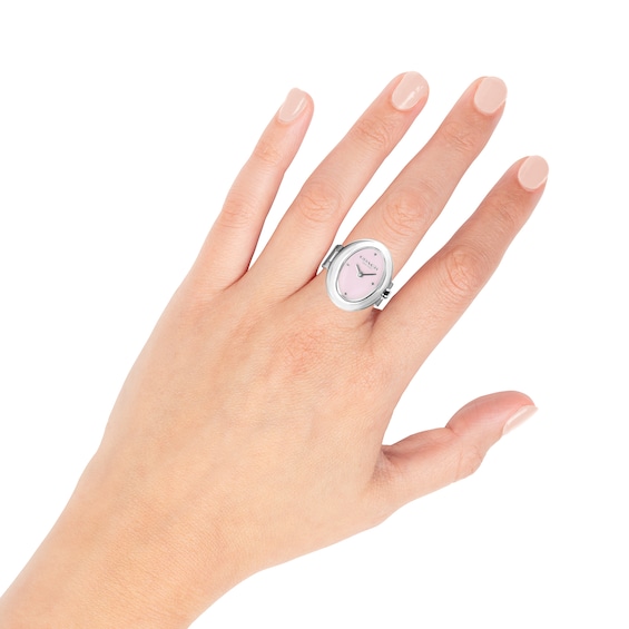 Ladies' Coach Sammy Analog Ring Watch with Pink Oval Dial (Model: 14504624)