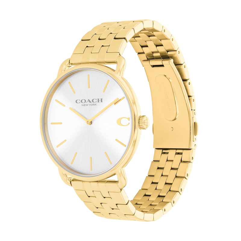 Main Image 2 of Men's Coach Elliott Gold-Tone IP Analog Watch with Silver-Tone Dial (Model: 14602747)