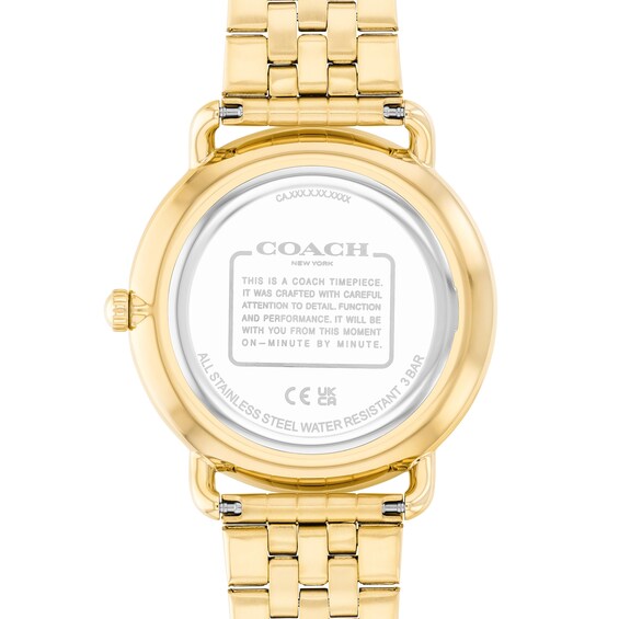 Men's Coach Elliott Gold-Tone IP Analog Watch with Silver-Tone Dial (Model: 14602747)