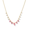Thumbnail Image 1 of Pear-Shaped Pink Tourmaline and 1/3 CT. T.W. Lab-Grown Diamond Necklace in 10K Gold (F/VS2)