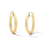 Thumbnail Image 1 of 25.0mm Diamond-Cut Half-and-Half Hoop Earrings in 10K Gold