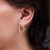 Thumbnail Image 2 of 25.0mm Diamond-Cut Half-and-Half Hoop Earrings in 10K Gold