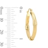 Thumbnail Image 3 of 25.0mm Diamond-Cut Half-and-Half Hoop Earrings in 10K Gold