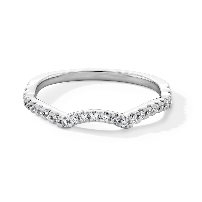Main Image 1 of 1/5 CT. T.W. Lab-Grown Diamond Scalloped Contour Band in 14K White Gold (F/VS2)