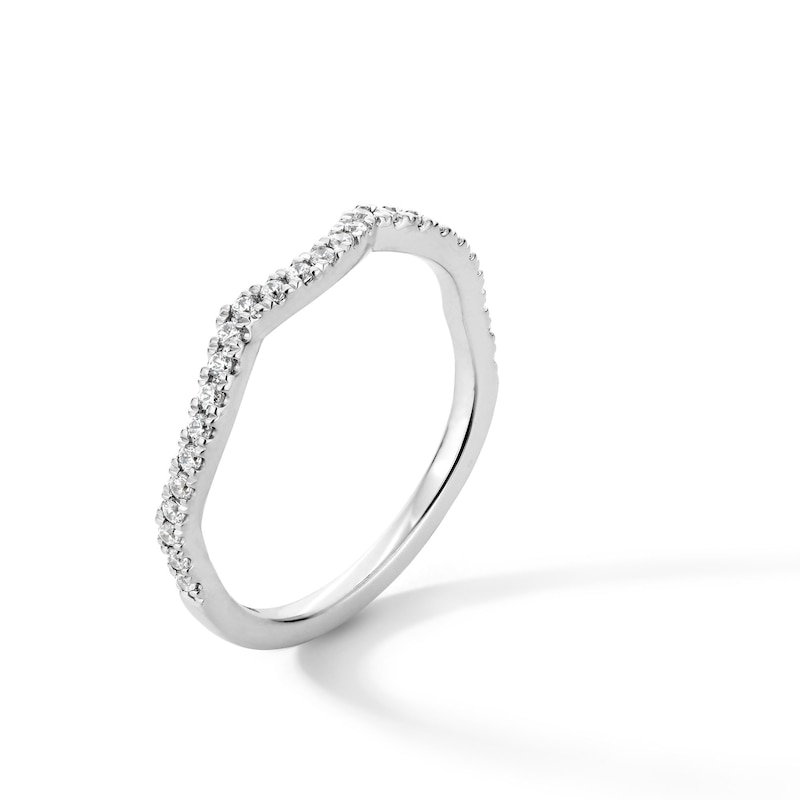 Main Image 3 of 1/5 CT. T.W. Lab-Grown Diamond Scalloped Contour Band in 14K White Gold (F/VS2)