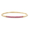Thumbnail Image 1 of Lab-Created Ruby Pavé-Set Flex Bangle Bracelet in 10K Gold