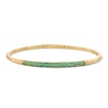 Thumbnail Image 1 of Lab-Created Emerald Pavé-Set Flex Bangle Bracelet in 10K Gold