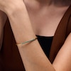 Thumbnail Image 2 of Lab-Created Emerald Pavé-Set Flex Bangle Bracelet in 10K Gold