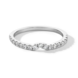 1/4 CT. T.W. Lab-Grown Diamond Notched Contour Band in 14K White Gold (F/VS2)