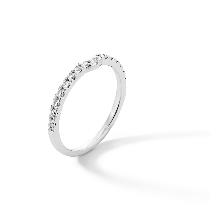 Main Image 3 of 1/4 CT. T.W. Lab-Grown Diamond Notched Contour Band in 14K White Gold (F/VS2)